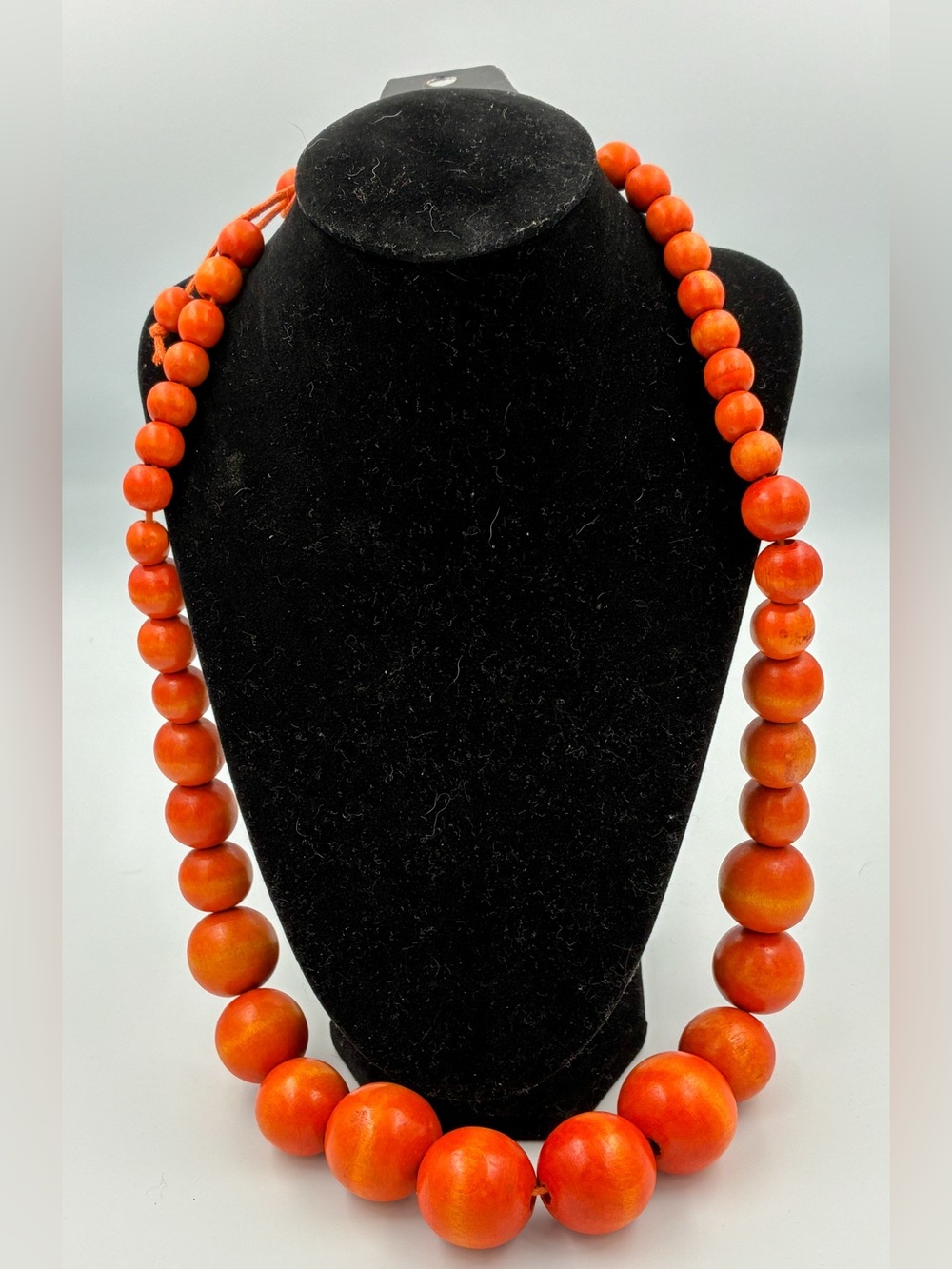 Vintage Necklace Paparazzi Brand Adjustable Length Graduated Orange Bead